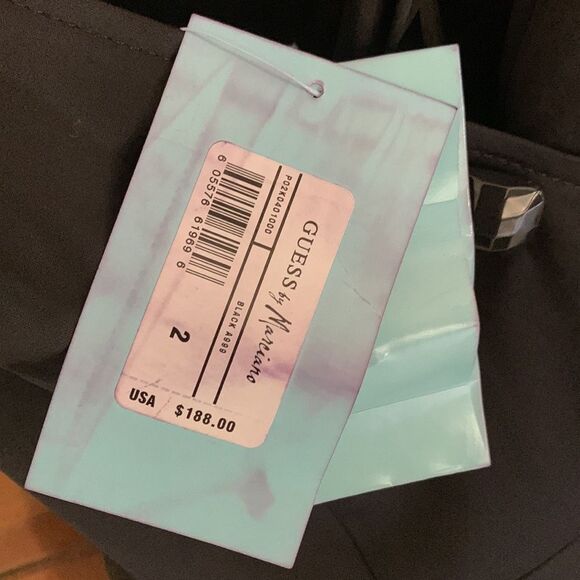 Guess by Marciano black sateen sleeveless wrap mini dress NWT - Picture 5 of 12